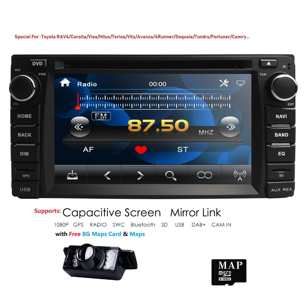 Hizpo автомобильный DVD плеер навигации для Toyota универсальный RAV4 Corolla Vios HILUX TERIOS 4runner