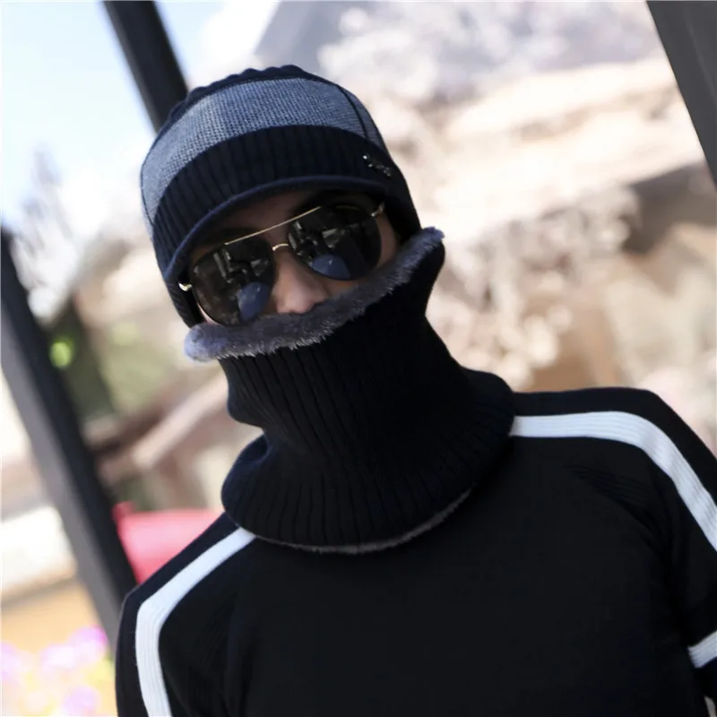 Winter Hats Men Balaclava Knit Cap Male Thick Warm Skullies Beanies Short Brim Riding Moto Hat Scarf Set Collar Mask TEENYOO
Winter Hats Men Balaclava Knit Cap Male Thick Warm Skullies Beanies Short Brim Riding Moto Hat Scarf Set Collar Mask TEENYOO