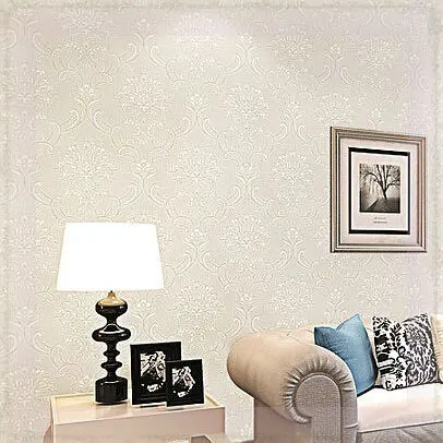 High quality european luxurious glitter metallic damask textured feature wallpaper roll fine decor non-woven wall paper murais 3 |