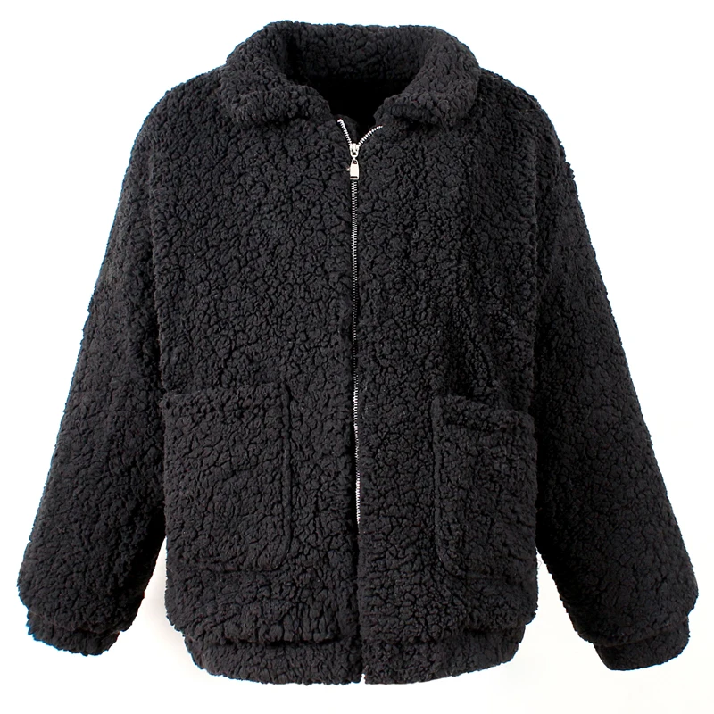Womens Lambswool Loose Vintage Coat Pocket Jacket Autumn Winter Warm Zipper Stand Collar Oversize Outerwear Overcoat 6Q1186
Womens Lambswool Loose Vintage Coat Pocket Jacket Autumn Winter Warm Zipper Stand Collar Oversize Outerwear Overcoat 6Q1186