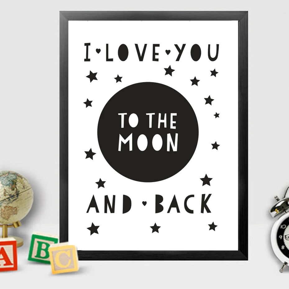 Картина на холсте I Love You to the Moon and Back плакат печать для гостиной детской спальни