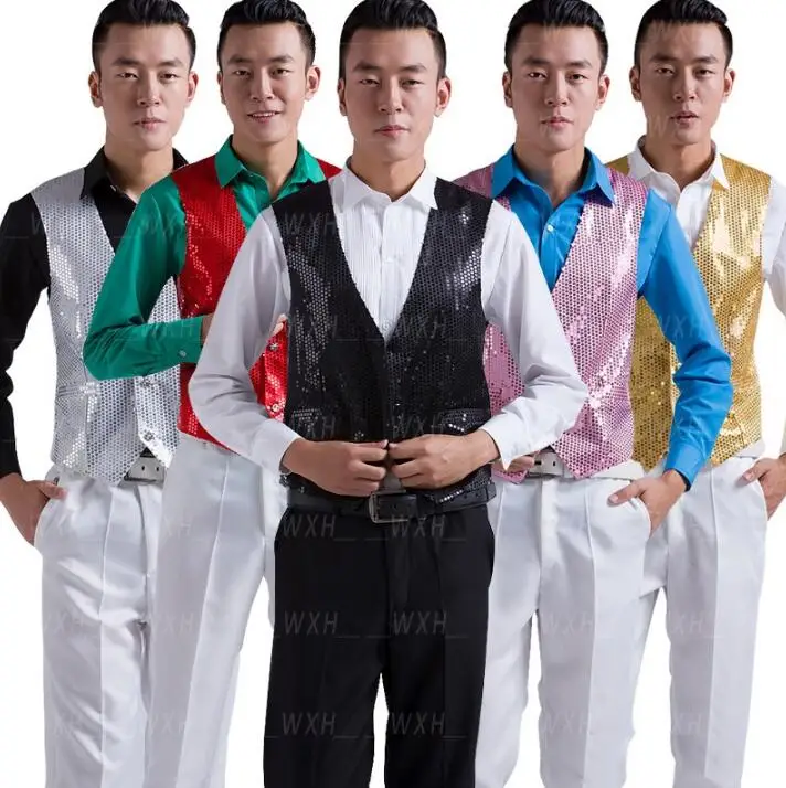 male sleeveless vest men punk rock costumes 2020 summer style personality slim sequin V collar singer dance stage star fashion
male sleeveless vest men punk rock costumes 2020 summer style personality slim sequin V collar singer dance stage star fashion
