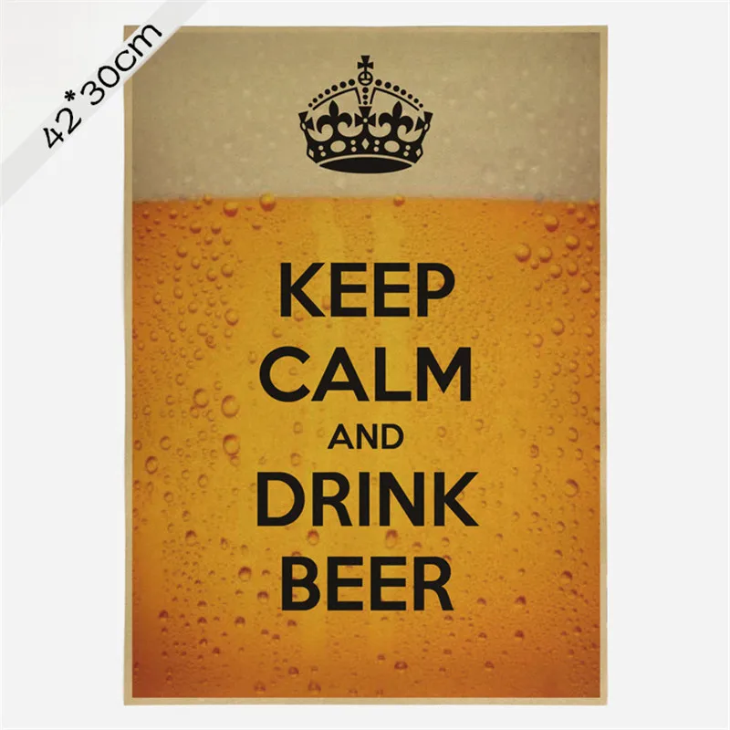 Винтажная Классическая надпись Keep Calm And Drink фотобумага картина для бара кафе