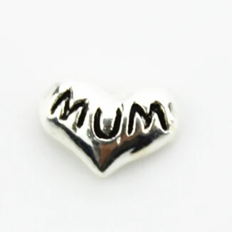 Hot selling 50pcs/lot silver heart MUM floating charms living glass memory floating pendant lockets charms
Hot selling 50pcs/lot silver heart MUM floating charms living glass memory floating pendant lockets charms