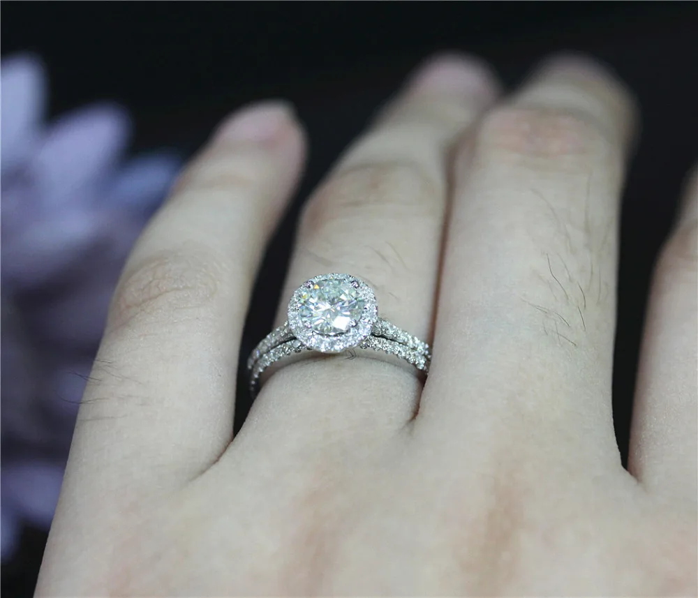 DUPUY 14K White Gold Anniversary Ring Set 6.5mm Round Cut Forever Classic Ring Half Eternity Diamond Wedding Ring Set Bridal Set
DUPUY 14K White Gold Anniversary Ring Set 6.5mm Round Cut Forever Classic Ring Half Eternity Diamond Wedding Ring Set Bridal Set