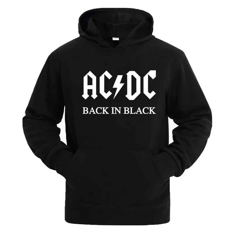 Мужская спортивная одежда с капюшоном AC/DC черная хлопковая толстовка в стиле хип