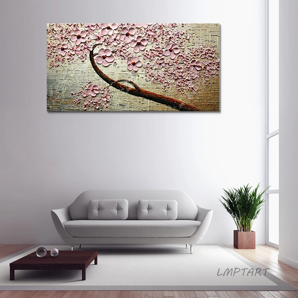 Ручная роспись толстый нож картина маслом дерево с розовыми цветками