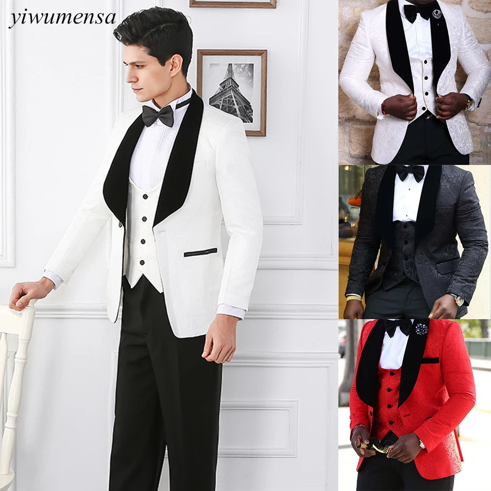 Black Peaked Lapel Printed Groom Jacket Slim Fit Wedding Suits For Mens Custom Made 3 Pieces Set Coat+Vest+Pants Male Fashion
Black Peaked Lapel Printed Groom Jacket Slim Fit Wedding Suits For Mens Custom Made 3 Pieces Set Coat+Vest+Pants Male Fashion