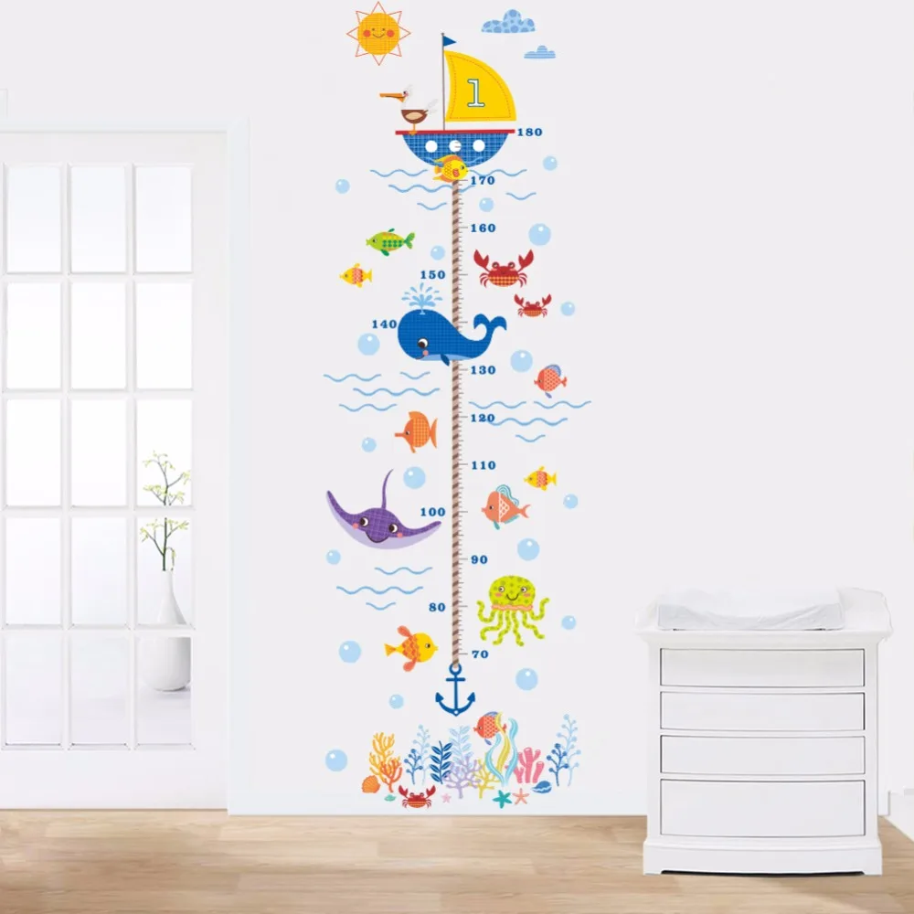 Underwater Ocean Fish Cartoon Anchor Height Measure Wall Stickers Growth Chart Kids Baby Nursery Bedroom Decor Decal Poster
Underwater Ocean Fish Cartoon Anchor Height Measure Wall Stickers Growth Chart Kids Baby Nursery Bedroom Decor Decal Poster