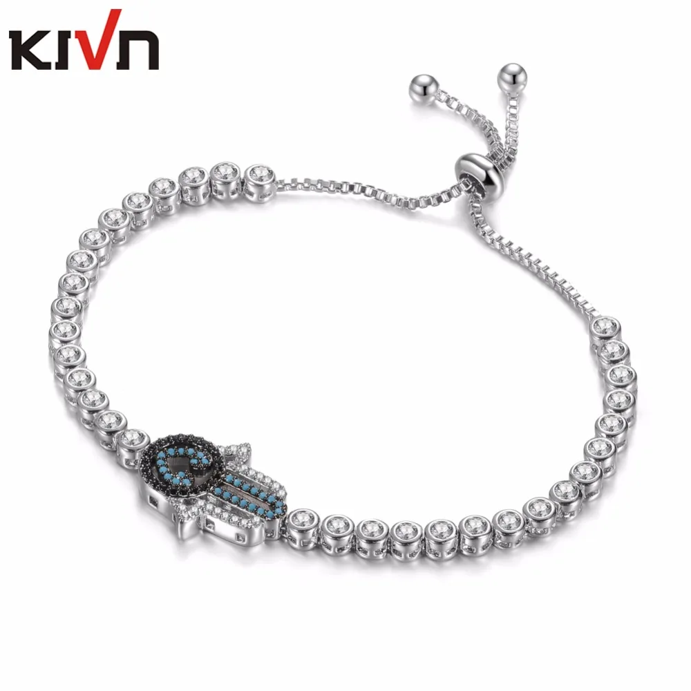 KIVN Fashion Jewelry Adjustable Hamsa Turkish Blue eye CZ Cubic Zirconia Womens Girls Bridal Wedding Bracelets Birthday Gifts
KIVN Fashion Jewelry Adjustable Hamsa Turkish Blue eye CZ Cubic Zirconia Womens Girls Bridal Wedding Bracelets Birthday Gifts
