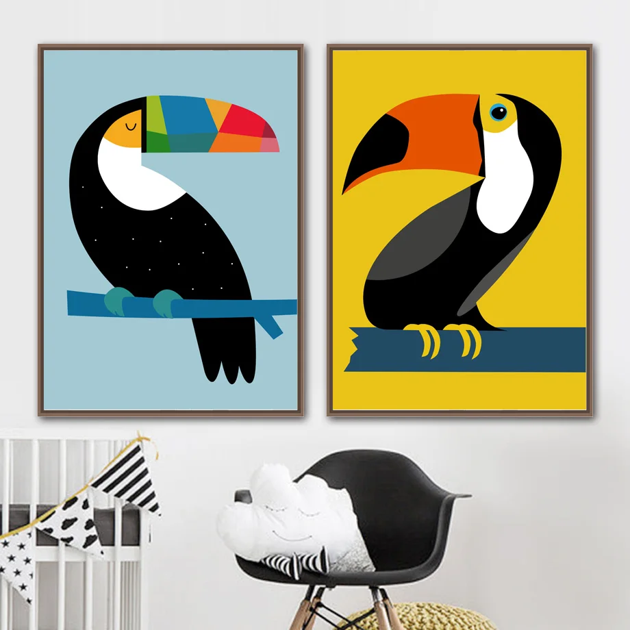 Abstract Toucan Bird Nursery Wall Art Canvas Painting Nordic Posters And Prints Cartoon Wall Pictures For Baby Kids Room Decor
Abstract Toucan Bird Nursery Wall Art Canvas Painting Nordic Posters And Prints Cartoon Wall Pictures For Baby Kids Room Decor