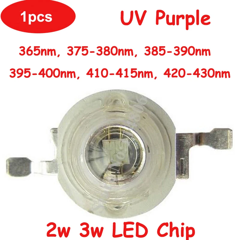 1pcs 45mil 1W 2W 3W 600-700mA UV Ultraviolet Purple 365nm 375-380nm,385-390nm 395-400nm,410-415nm,420-430nm LED Beads Light Part
1pcs 45mil 1W 2W 3W 600-700mA UV Ultraviolet Purple 365nm 375-380nm,385-390nm 395-400nm,410-415nm,420-430nm LED Beads Light Part