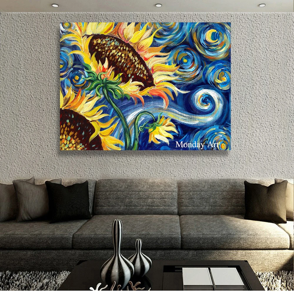 Handpainted Modern Flowers oil Painting Still Life Sunflowers Van Gogh Style Wall Pictures For Living Room Home Decor best gift
Handpainted Modern Flowers oil Painting Still Life Sunflowers Van Gogh Style Wall Pictures For Living Room Home Decor best gift