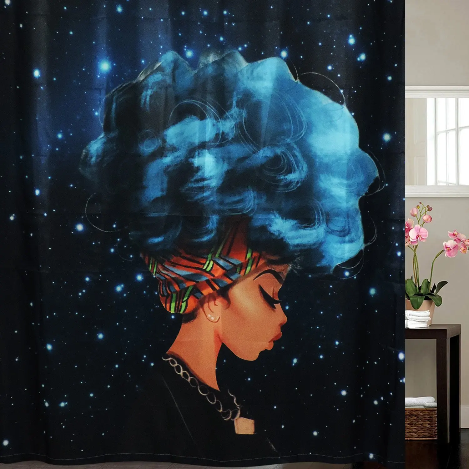 African American Shower Curtains Black Theme Afrocentric Durable Waterproof Bath Curtain with 12 Hooks
African American Shower Curtains Black Theme Afrocentric Durable Waterproof Bath Curtain with 12 Hooks