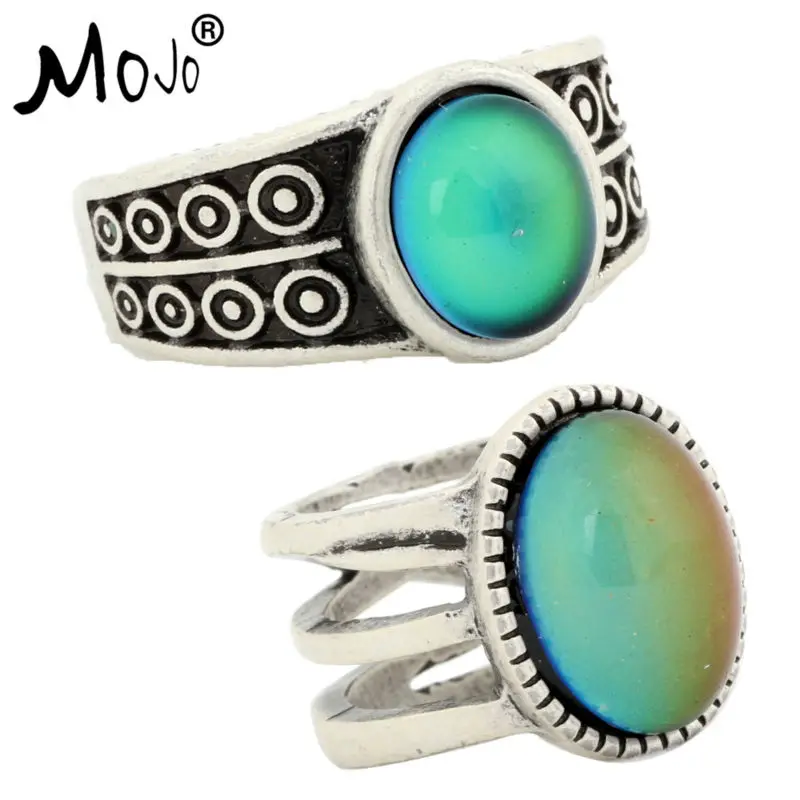 2PCS Vintage Bohemia Retro Color Change Mood Ring Emotion Feeling Changeable Ring Temperature Control Ring for Women RS007-RS018
2PCS Vintage Bohemia Retro Color Change Mood Ring Emotion Feeling Changeable Ring Temperature Control Ring for Women RS007-RS018