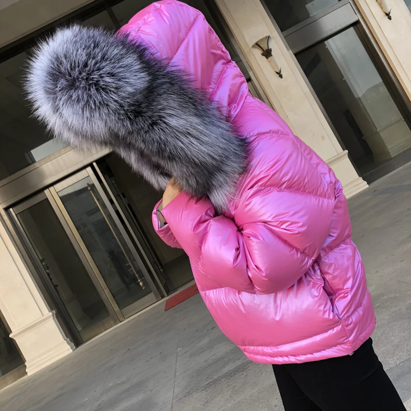 2018 Зимний пуховик новое пальто с воротником из натурального Лисьего меха пуховое