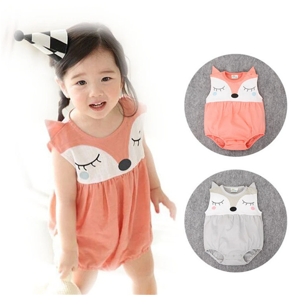 Summer Newborn Baby Clothes Cute Cartoon Fox Sleeveless Romper Infant Kid Jumpsuit Clothing
Summer Newborn Baby Clothes Cute Cartoon Fox Sleeveless Romper Infant Kid Jumpsuit Clothing