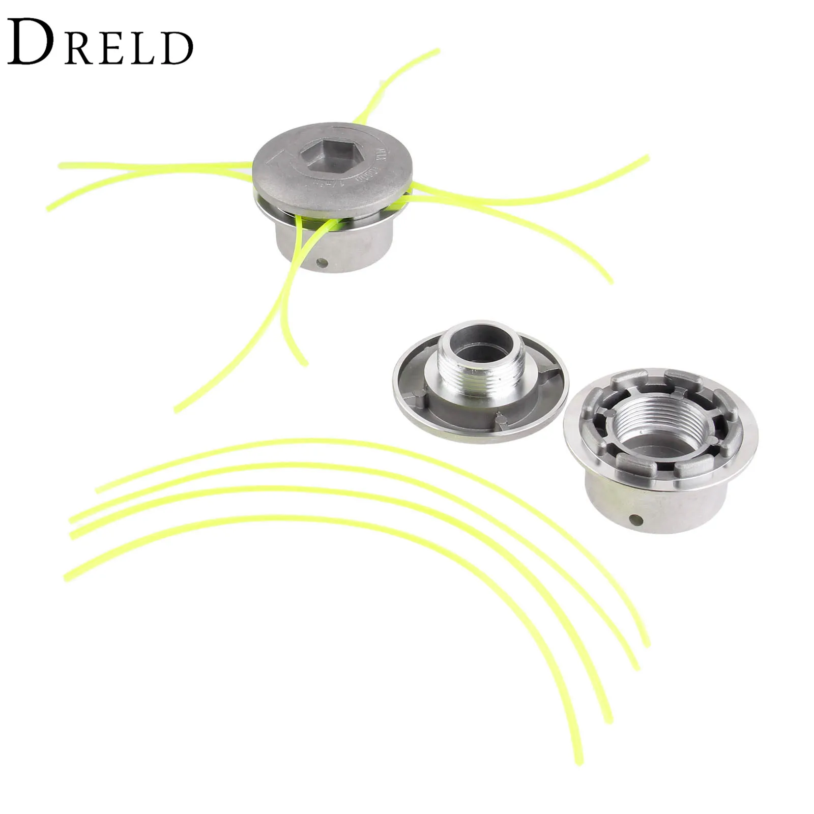 DRELD Aluminum Grass Trimmer Head With 4 Lines Brush Cutter Spare Parts Nylon Grass Cutting Line Head for Strimmer Replacement
DRELD Aluminum Grass Trimmer Head With 4 Lines Brush Cutter Spare Parts Nylon Grass Cutting Line Head for Strimmer Replacement