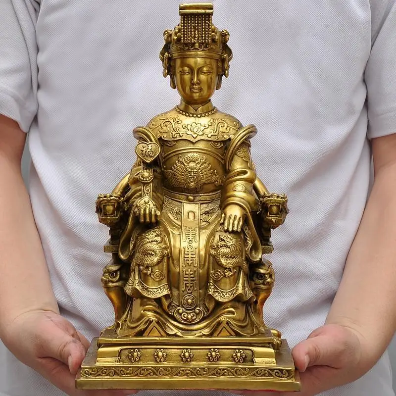 31 CM HOME House efficacious Talisman Protection fujian Mazu Goddess Matsu Goddess of the Sea FENG SHUI copper art statue
31 CM HOME House efficacious Talisman Protection fujian Mazu Goddess Matsu Goddess of the Sea FENG SHUI copper art statue