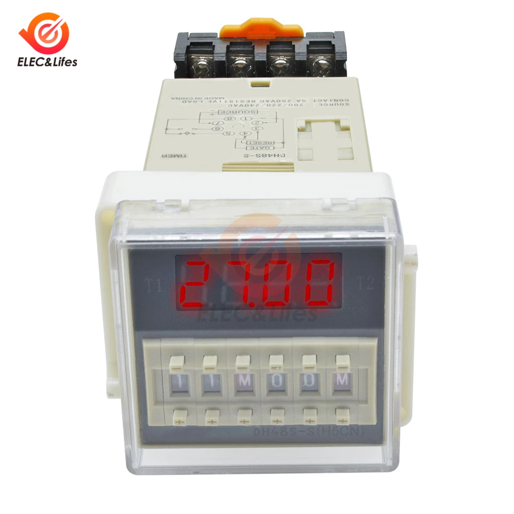 AC 220V DH48S-S Digital Time Delay Relay Timer Programmable Double Relay Switch Socket Base SPDT Repeat cycle time timing relay
AC 220V DH48S-S Digital Time Delay Relay Timer Programmable Double Relay Switch Socket Base SPDT Repeat cycle time timing relay