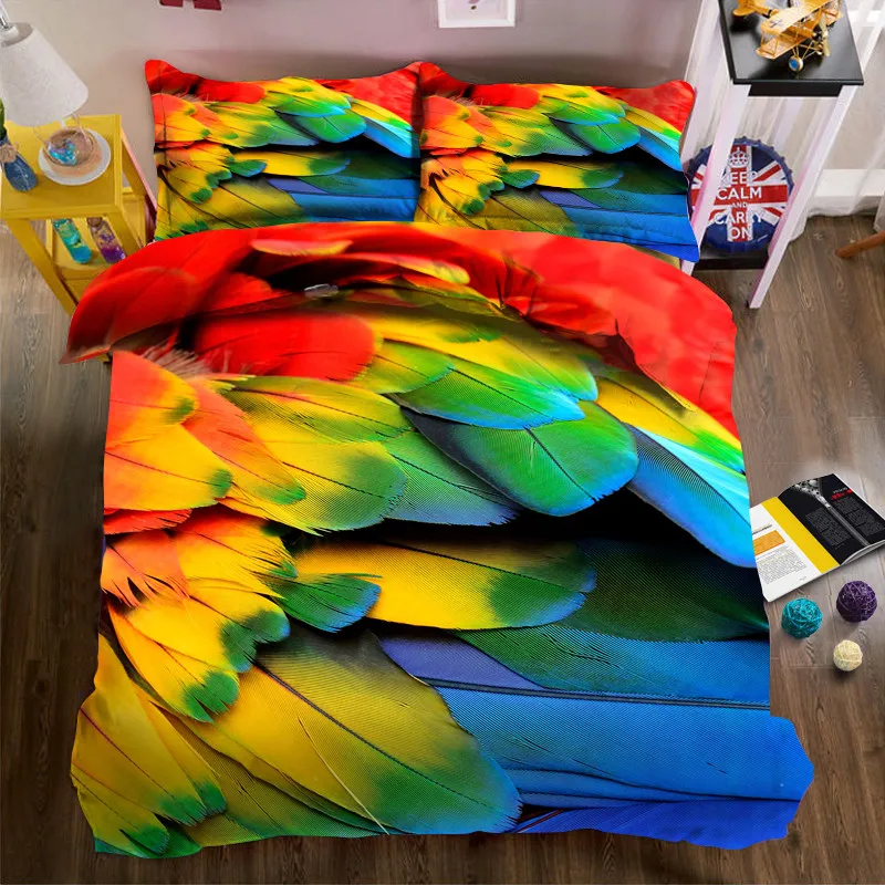 New Colored feathers 3D Bedding set cover bed sheet duvet cover sets housse de couette 4pcs
New Colored feathers 3D Bedding set cover bed sheet duvet cover sets housse de couette 4pcs