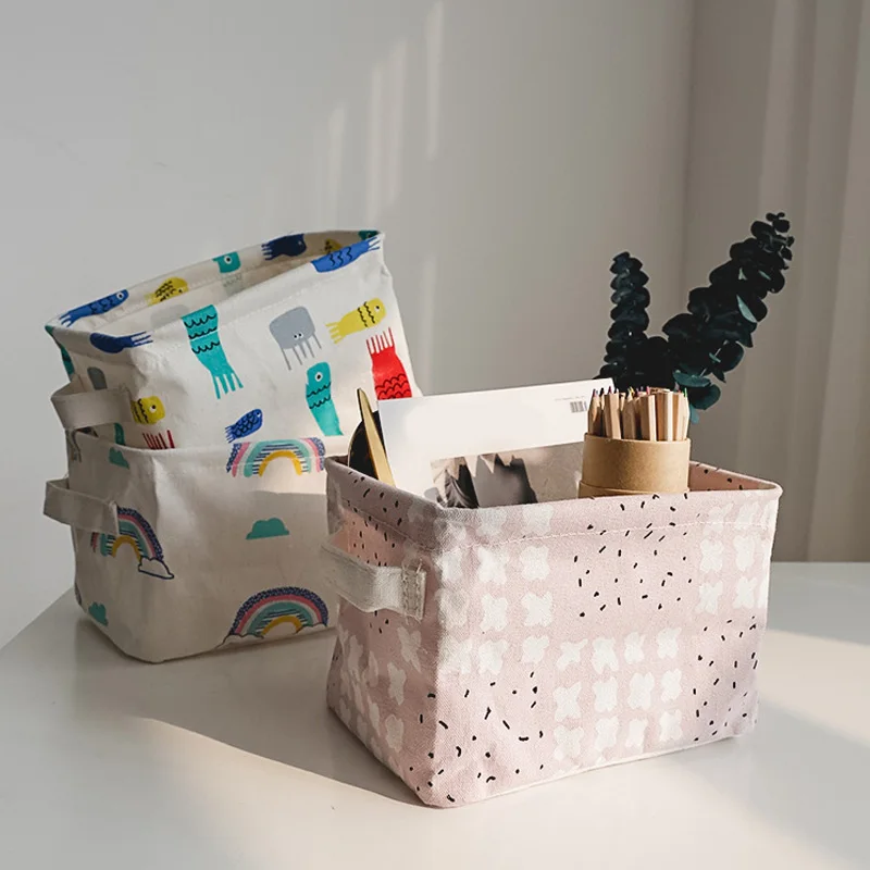 1PC Waterproof Sundries Storage Box Multifunction Cute Printing Cosmetics Container Cotton Linen Desktop Storage Basket Foldable
1PC Waterproof Sundries Storage Box Multifunction Cute Printing Cosmetics Container Cotton Linen Desktop Storage Basket Foldable