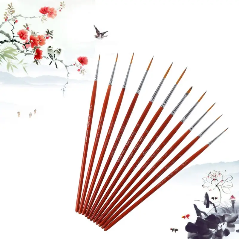 11pcs/set Professional Detail Paint Brush Fine Pointed Tip Miniature Brushes For Acrylic Watercolor Oil Drawing Kits
11pcs/set Professional Detail Paint Brush Fine Pointed Tip Miniature Brushes For Acrylic Watercolor Oil Drawing Kits