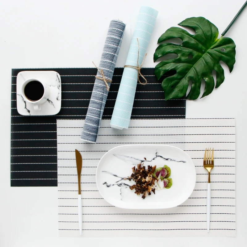 High Quality Chic Striped Placemats Rectangle Table Mat Heat Insulation Non-Slip Washable Placemats Bowl Coaster Pads 1pcs
High Quality Chic Striped Placemats Rectangle Table Mat Heat Insulation Non-Slip Washable Placemats Bowl Coaster Pads 1pcs