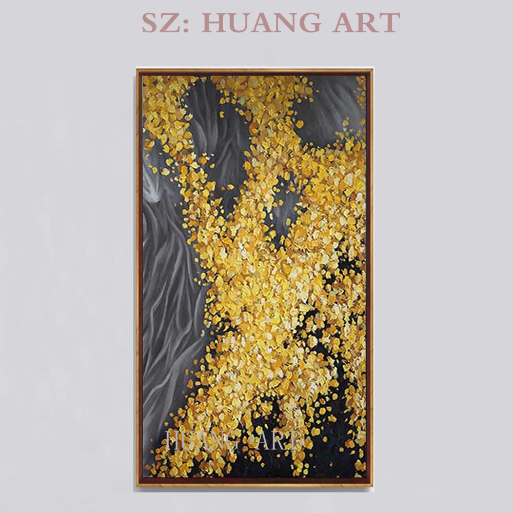New hand painted knife rich tree oil painting landscape golden autumn abstract modern decoration hotel club
New hand painted knife rich tree oil painting landscape golden autumn abstract modern decoration hotel club