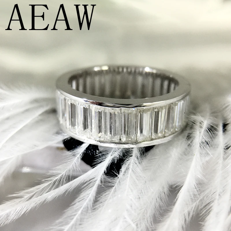 AEAW Emerald Baguette Enternity Wedding Engagement Ring 14K White Gold 2X5MM DF 8.5ctw Color Lab Diamond Band for Women
AEAW Emerald Baguette Enternity Wedding Engagement Ring 14K White Gold 2X5MM DF 8.5ctw Color Lab Diamond Band for Women