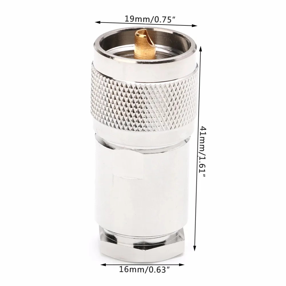 RF Coaxial Adapter UHF Male Plug PL259 Clamp RG8 RG165 RG213 LMR400 Connector 1AA300350
RF Coaxial Adapter UHF Male Plug PL259 Clamp RG8 RG165 RG213 LMR400 Connector 1AA300350
