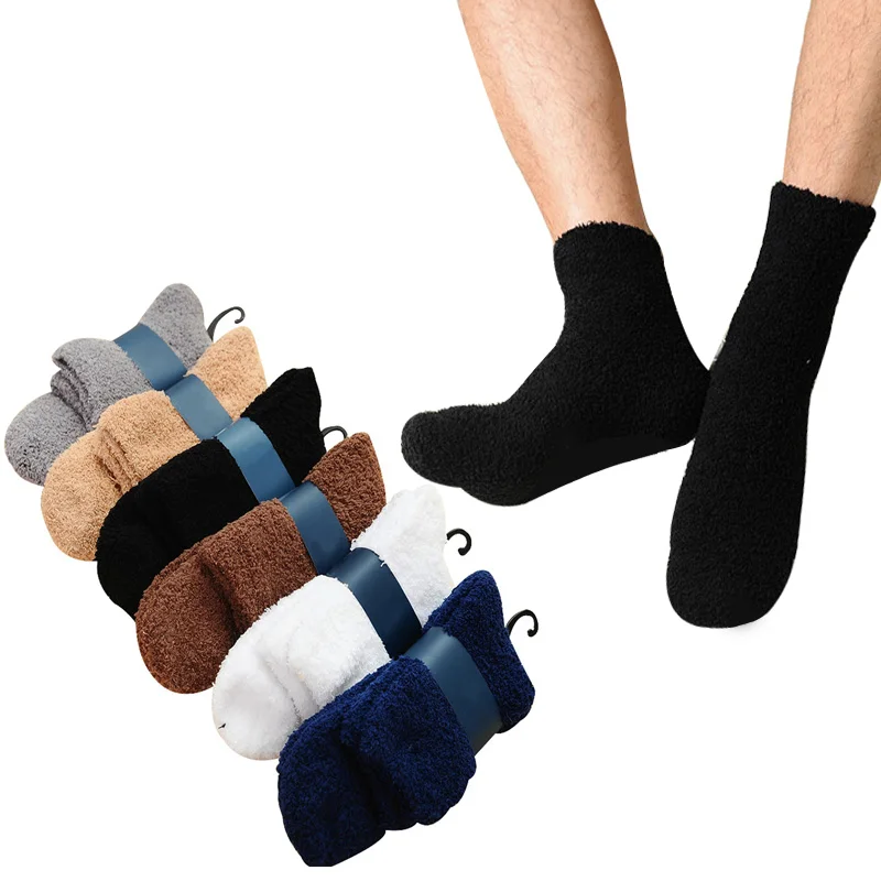 6 pair Men Sock Solid Color Half Cashmere Fashion Carpet Floor Sock Comfortable Coral Velvet Thick Warm Towel Vintage Sock Sleep
6 pair Men Sock Solid Color Half Cashmere Fashion Carpet Floor Sock Comfortable Coral Velvet Thick Warm Towel Vintage Sock Sleep