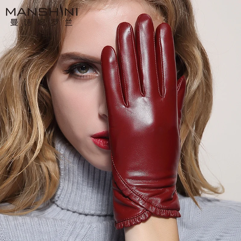 Women's winter warm touch screen sheepskin Gloves add velvet fashion short genuine leather woman telefingers gloves 038
Women's winter warm touch screen sheepskin Gloves add velvet fashion short genuine leather woman telefingers gloves 038