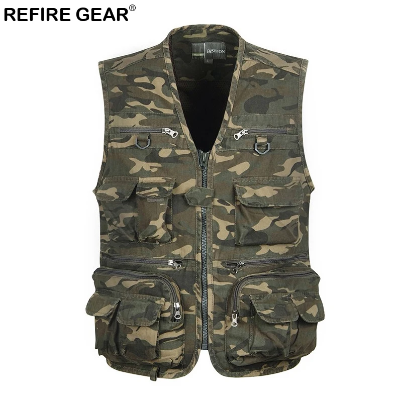 Refire Gear Summer Fishing Camouflage Men Vest Multi Pockets Outdoor Sleeveless Waistcoat Jackets Camo Hiking Camping Vests
Refire Gear Summer Fishing Camouflage Men Vest Multi Pockets Outdoor Sleeveless Waistcoat Jackets Camo Hiking Camping Vests