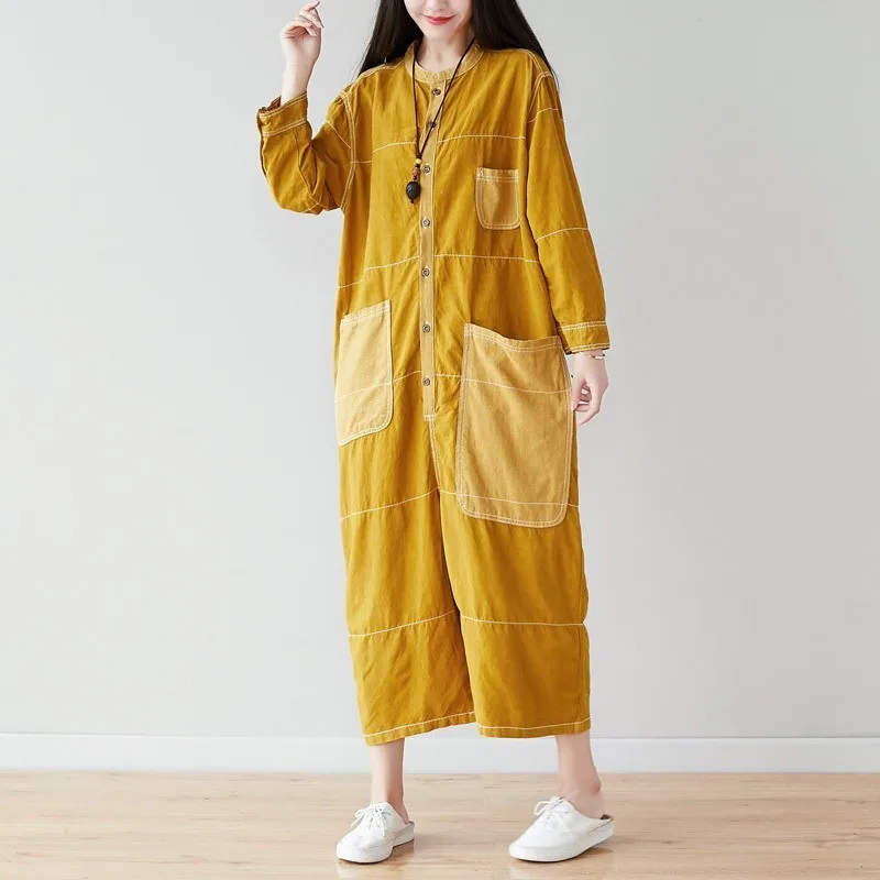 Baggy Long sleeve Jumpsuit Women Streetwear Style Drop Crotch Wide Leg Playsuits Europe hip hop Boyfriend Cotton Linen Overalls
Baggy Long sleeve Jumpsuit Women Streetwear Style Drop Crotch Wide Leg Playsuits Europe hip hop Boyfriend Cotton Linen Overalls