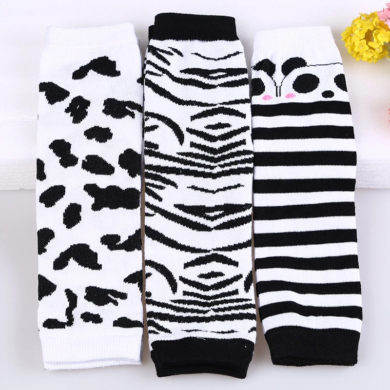 

Baby Leg Warmers Baby Boys Girls Leggings Tights Toddler Knee-length Striped Zebra Striped Legwarmer Panda Black White Socks