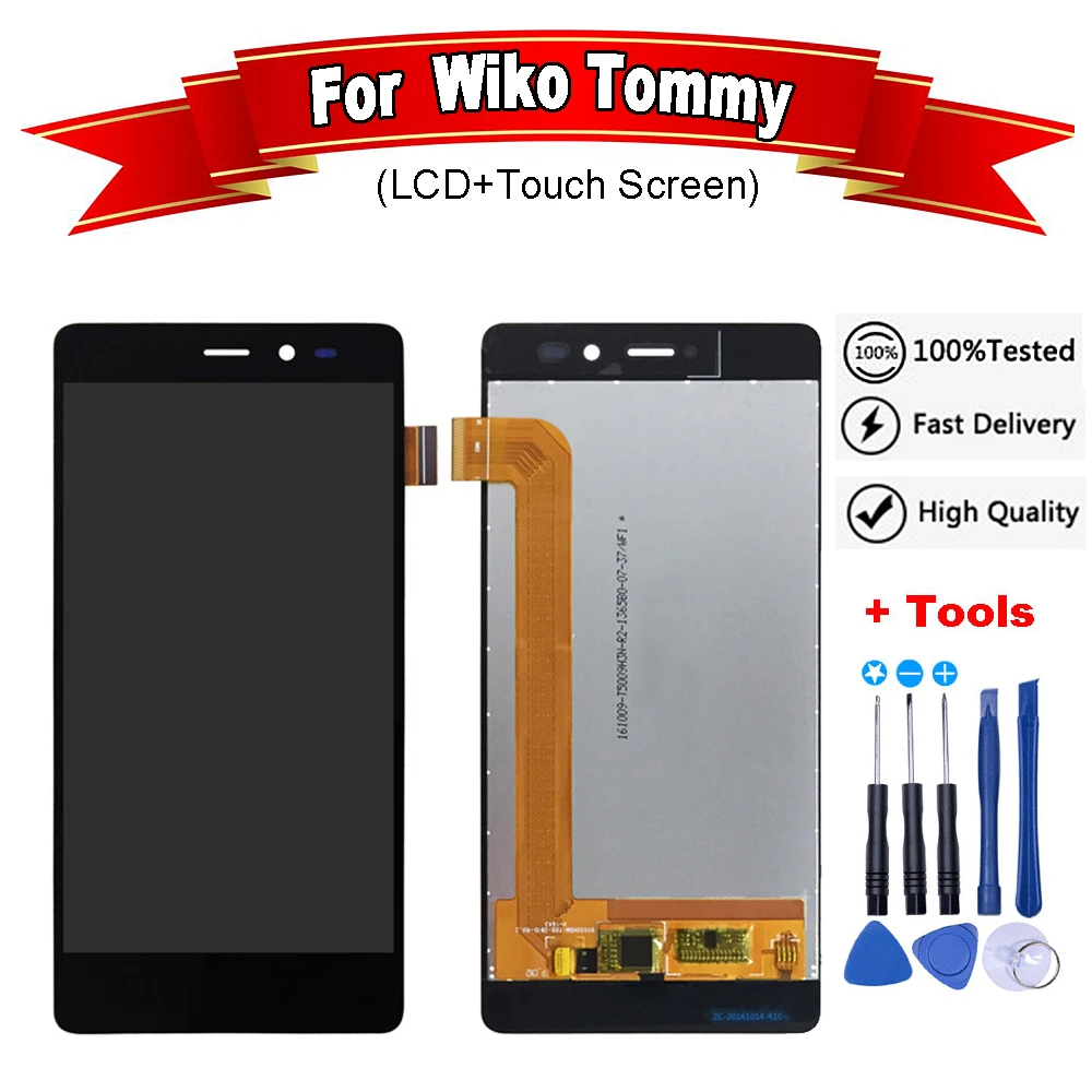 Черный ЖК дисплей для Wiko Tommy + сенсорный экран 100% новый дигитайзер в сборе Сменные
