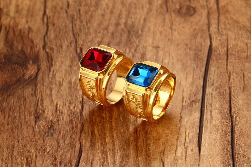 High Quality New Design Fashion Jewelry Blue Red Shiny Rhinestones Ring Men Classic Party Gold Color Rings For Mans
High Quality New Design Fashion Jewelry Blue Red Shiny Rhinestones Ring Men Classic Party Gold Color Rings For Mans