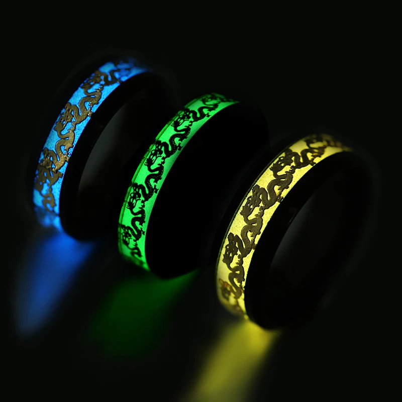 Luminous Ring Women Dark Golden Dragon Inlay Green Blue Yellow Back Ground Fashion Men Fluorescent Glowing Rings Dropshipping
Luminous Ring Women Dark Golden Dragon Inlay Green Blue Yellow Back Ground Fashion Men Fluorescent Glowing Rings Dropshipping