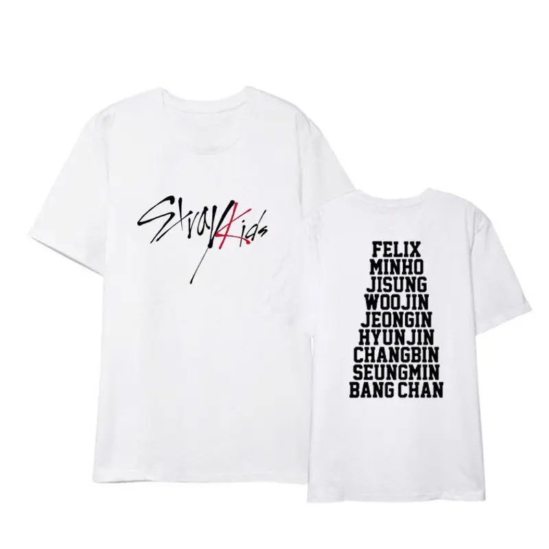 KPOP футболка StrayKids Stray рубашка для детей FELIX MINHO JISUNG WOOJIN хлопковая Корейская версия