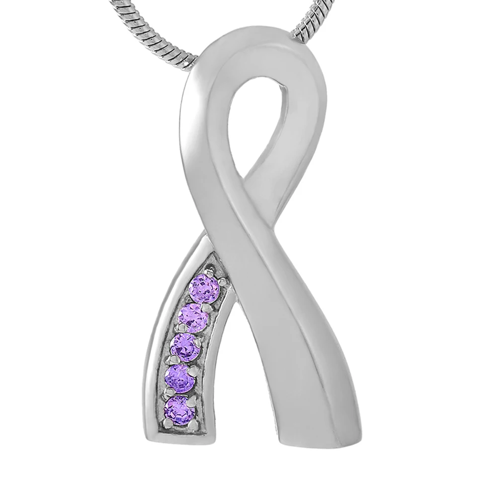 MJD8161 Stainless Steel Bowknot Ribbon Crystal Waterproof Charm Cremation Urn Necklace Ash Memorial Jewelry (Purple and sliver)
MJD8161 Stainless Steel Bowknot Ribbon Crystal Waterproof Charm Cremation Urn Necklace Ash Memorial Jewelry (Purple and sliver)