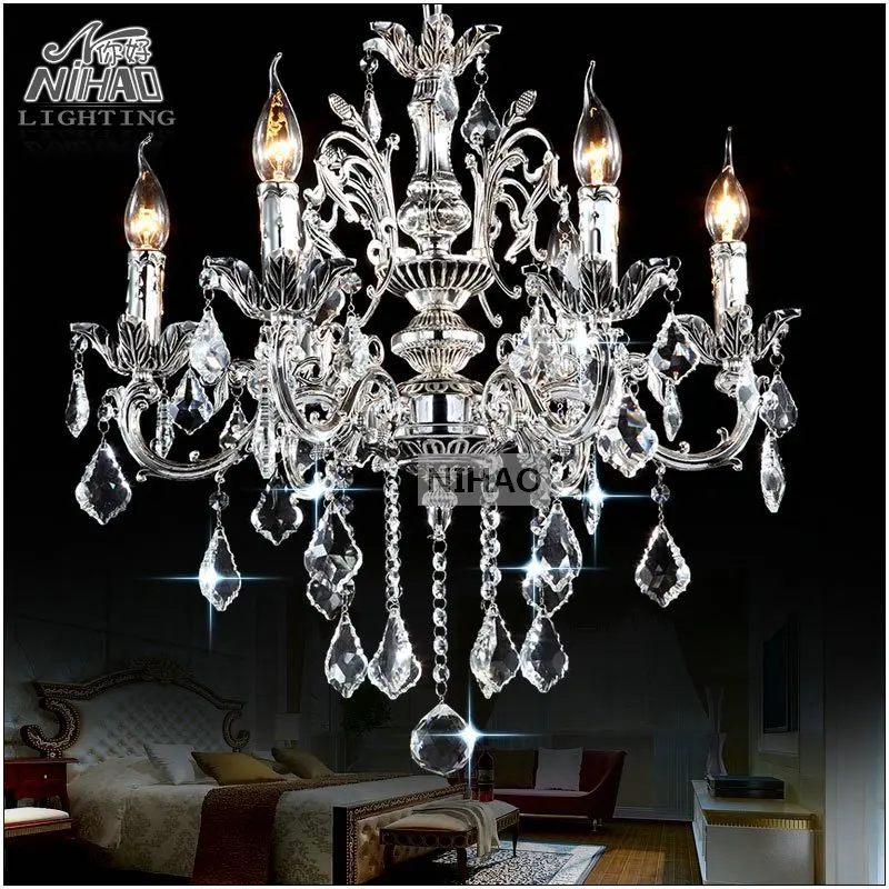 Classic 6 Arms Silver Clear Crystal Chandelier Light Fixture Crystal Lustre Hanging Lamp for Foyer Lobby MD8861 L6 D580mm H600mm
Classic 6 Arms Silver Clear Crystal Chandelier Light Fixture Crystal Lustre Hanging Lamp for Foyer Lobby MD8861 L6 D580mm H600mm