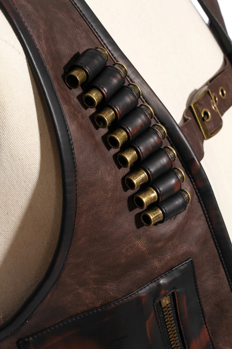 Steampunk Gothic Vintage Coffee Sleeveless Men Coat Vest Steampunk Vintage Short Men Vest Fashion Cowboy Punk Leather Vest Coats
Steampunk Gothic Vintage Coffee Sleeveless Men Coat Vest Steampunk Vintage Short Men Vest Fashion Cowboy Punk Leather Vest Coats