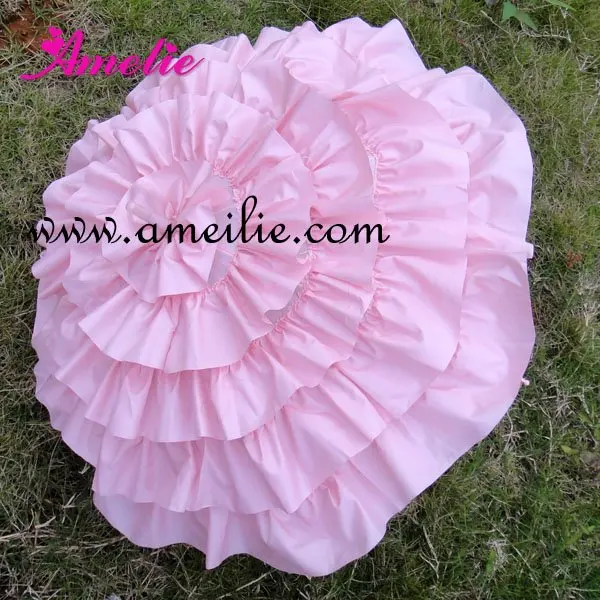 Розовый Зонт с оборками Свадебный зонт для невесты|umbrella plastic|wedding dresses with scarfwedding