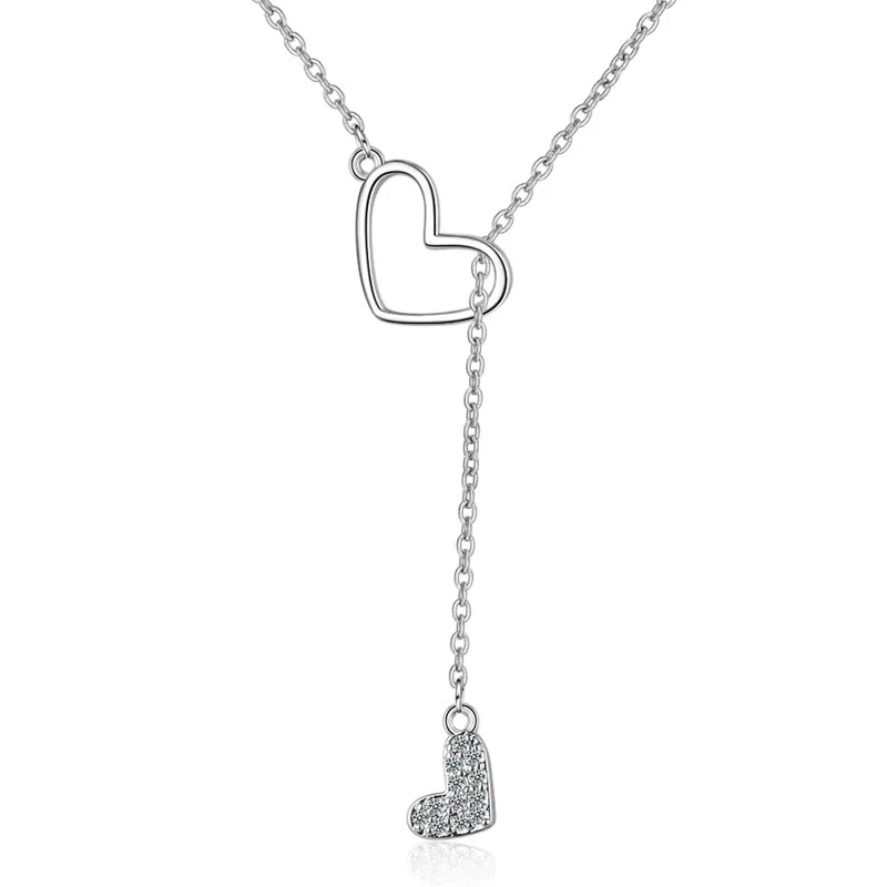 Charm Silver Plated Necklace For Women Jewelry Fashion Double Heart Crystal Girl Pendants Necklace Lady Party Accessories Lady
Charm Silver Plated Necklace For Women Jewelry Fashion Double Heart Crystal Girl Pendants Necklace Lady Party Accessories Lady