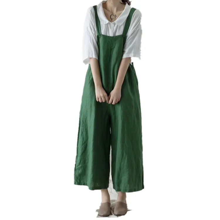Fashion Simple Linen Strap Wide Leg Pants Female Literary Fresh Solid Color Loose plus Size Casual Wild Jumpsuits XL-01
Fashion Simple Linen Strap Wide Leg Pants Female Literary Fresh Solid Color Loose plus Size Casual Wild Jumpsuits XL-01