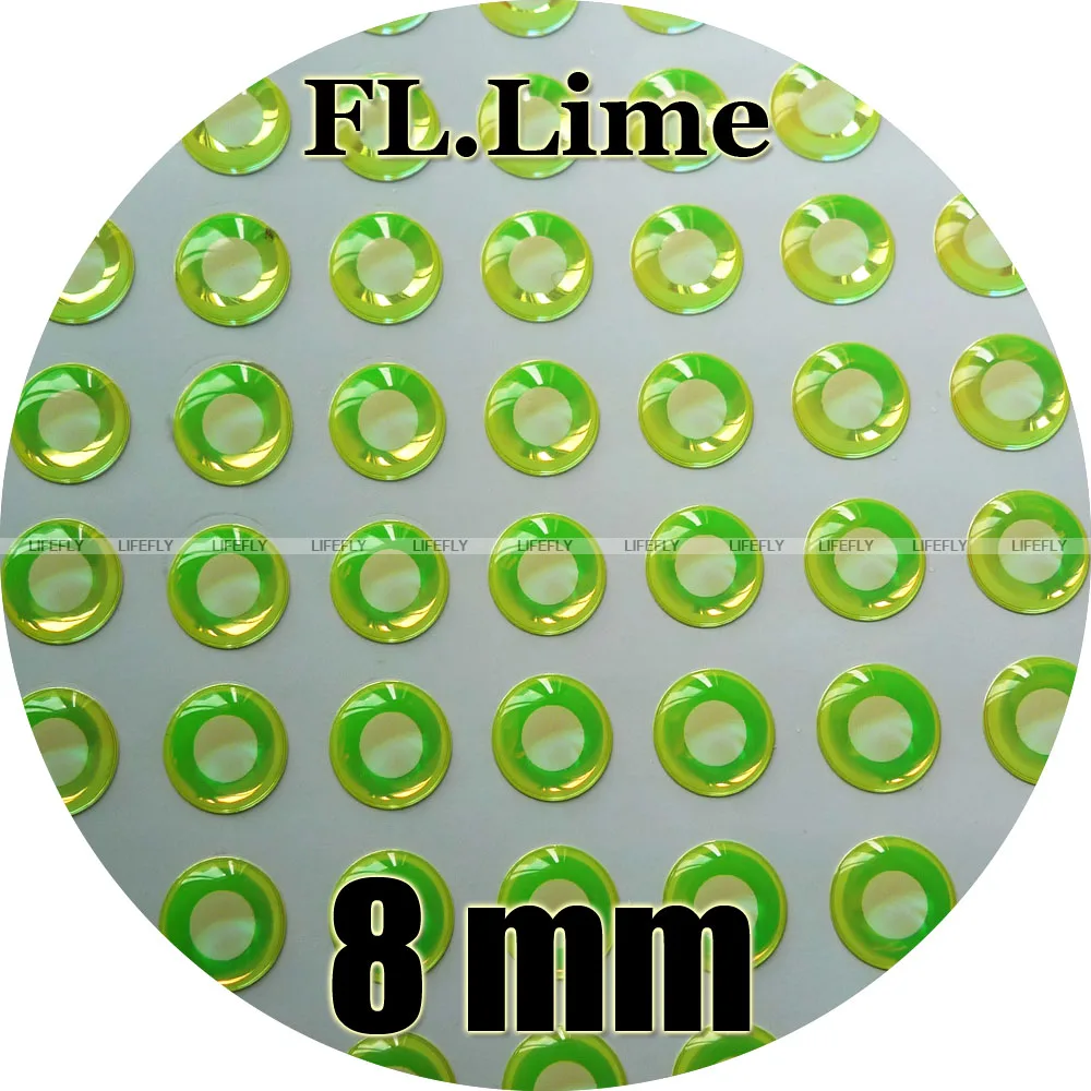 8mm 3D Fluorescent Neon Lime (White Pupil) / Wholesale 300 Soft Molded 3D Holographic Fish Eyes, Fly Tying, Jig, Lure
8mm 3D Fluorescent Neon Lime (White Pupil) / Wholesale 300 Soft Molded 3D Holographic Fish Eyes, Fly Tying, Jig, Lure