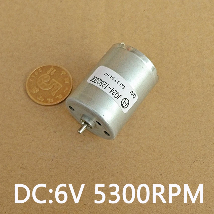Короткой оси мини с источником питания от постоянного тока 6V 5300 об/мин двигатель