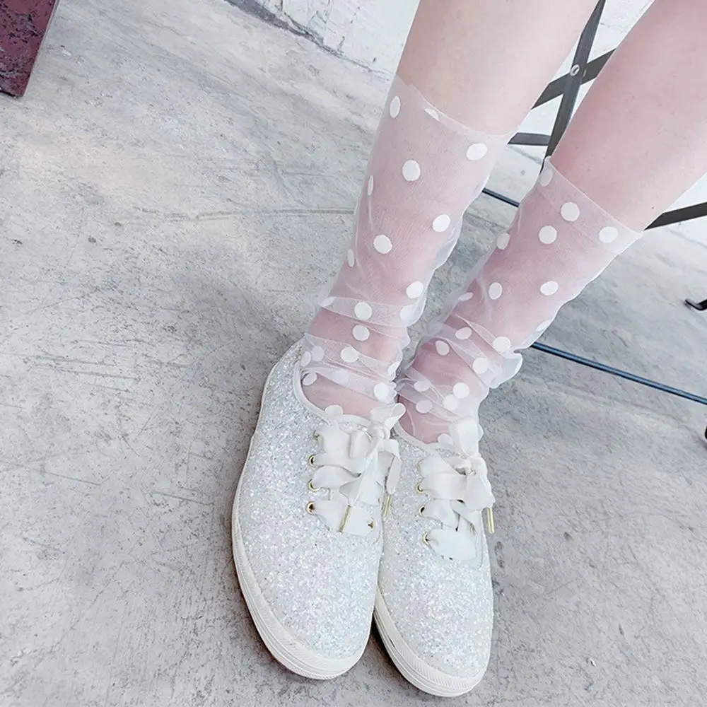 Women's Harajuku Breathable Transparent Mesh Small Polka Dots Socks.Lady Net Yarn Fishnet Dots Socks Female Hosiery Sox
Women's Harajuku Breathable Transparent Mesh Small Polka Dots Socks.Lady Net Yarn Fishnet Dots Socks Female Hosiery Sox