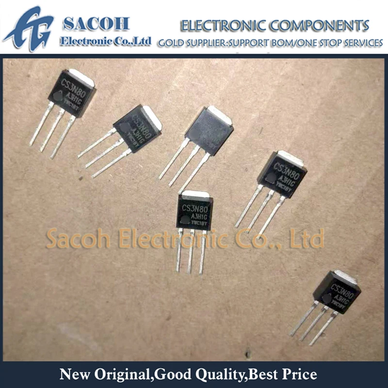 New Original 10Pcs CS3N80 CS3N80A3 OR CS3N80A8 OR CS3N80F OR CS3N80FA9 TO-251 3A 800V Power MOSFET
New Original 10Pcs CS3N80 CS3N80A3 OR CS3N80A8 OR CS3N80F OR CS3N80FA9 TO-251 3A 800V Power MOSFET